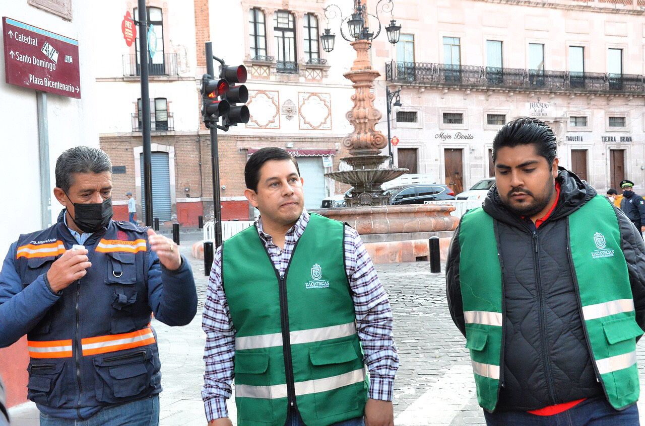 SUPERVISA ALCALDE JORGE MIRANDA LIMPIEZA DEL CENTRO HISTÓRICO DURANTE TEMPORADA VACACIONAL