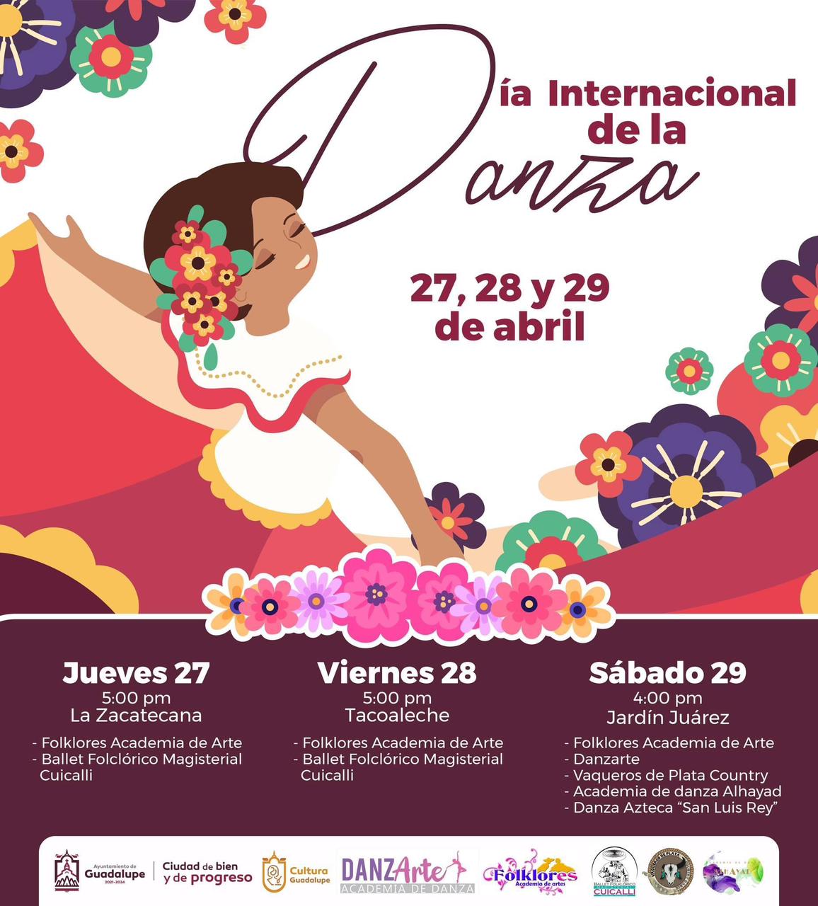 Con actividades culturales Conmemora Ciudad de Guadalupe,  Día Internacional de la Danza