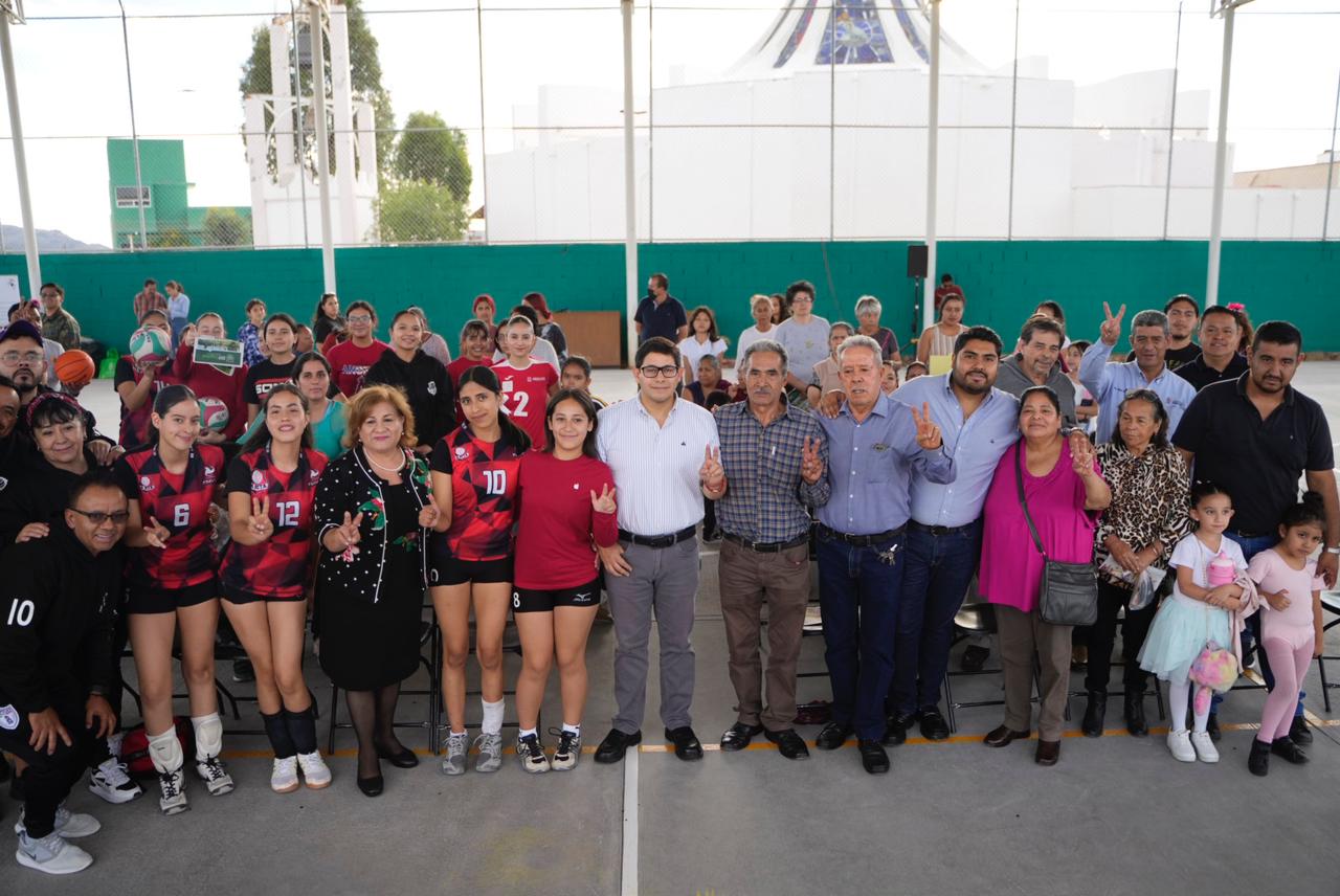 ENTREGA JORGE MIRANDA LA REHABILITACIÓN DE LA CANCHA DE USOS MÚLTIPLES DE LA COLONIA FELIPE ÁNGELES