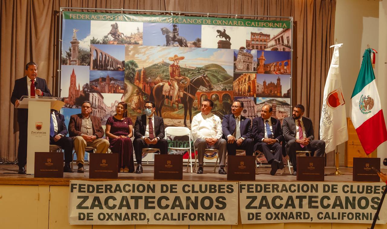 Encabeza Gobernador David Monreal festejos del 15 aniversario de la Federación de Clubes Zacatecanos de Oxnard e invita a paisanos a sumarse a la Agenda de Paz