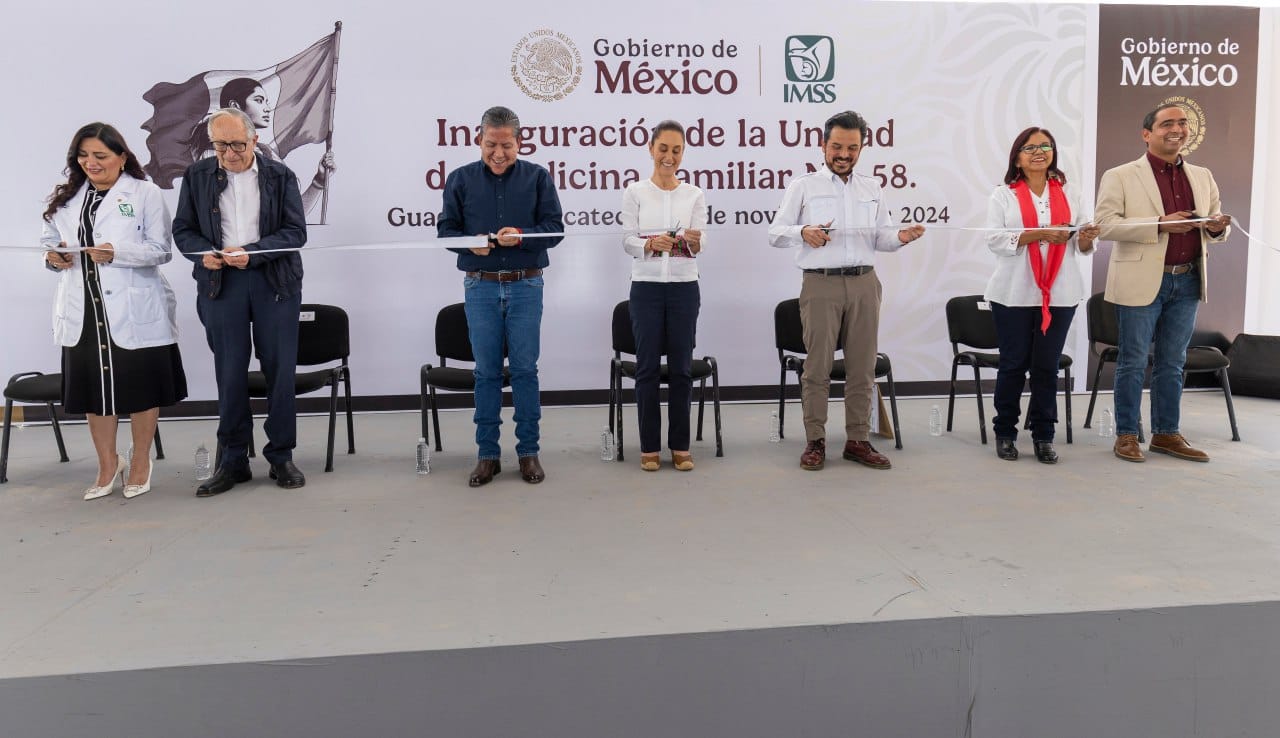 Presidenta Claudia Sheinbaum y Gobernador David Monreal inauguran la Unidad de Medicina Familiar 58 en Guadalupe y se anuncia la construcción de un nuevo hospital de tercer nivel