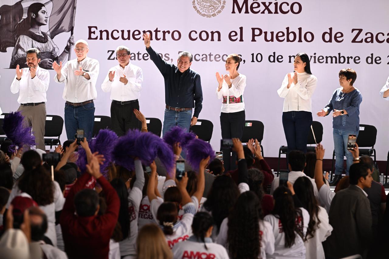 Agradezco y reconozco el trabajo extraordinario del Gobernador David Monreal porque Zacatecas es el estado donde más han bajado los homicidios en el país: Presidenta Claudia Sheinbaum